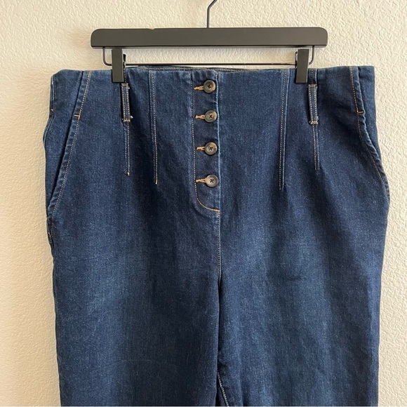 Boden Blue Ankle Cropped Jeans High-Waisted 16/18 - Picture 2 of 11